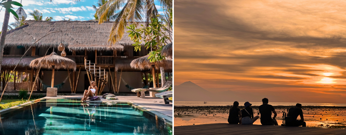 前往巴丹拜碼頭 → Gili Trawangan → 海邊飯店入住 → 海岸騎馬 & 單車探索